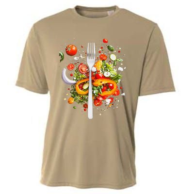 Saladkit Vegetable Motif Illustration Salad Kit Cooling Performance Crew T-Shirt