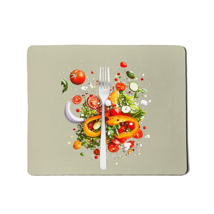 Saladkit Vegetable Motif Illustration Salad Kit Mousepad