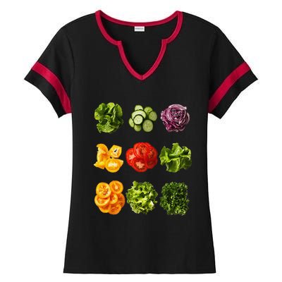 Saladkit Vegetable Motif Garden Saladkit Ladies Halftime Notch Neck Tee