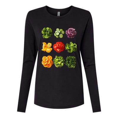 Saladkit Vegetable Motif Garden Saladkit Womens Cotton Relaxed Long Sleeve T-Shirt