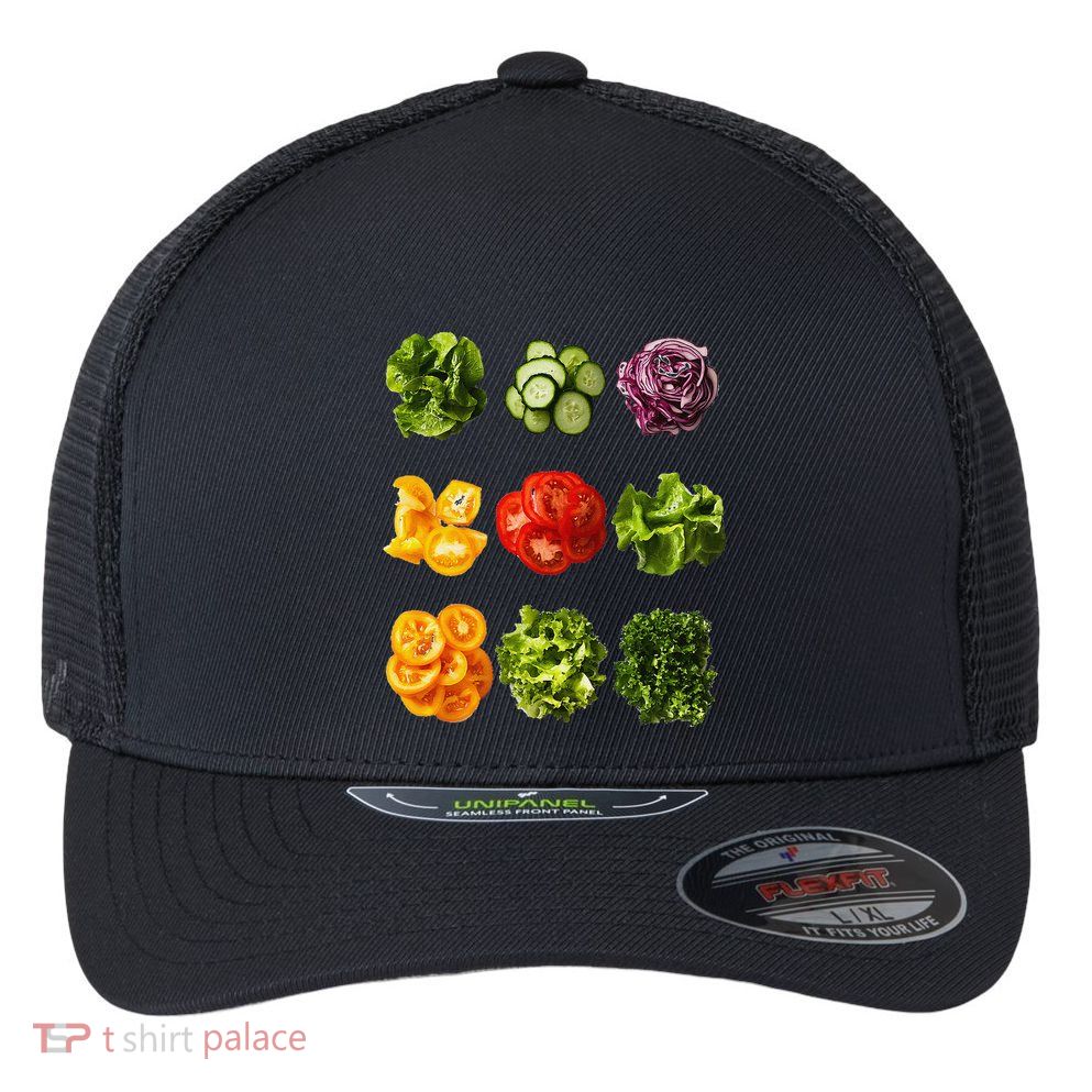 Saladkit Vegetable Motif Garden Saladkit Flexfit Unipanel Trucker Cap