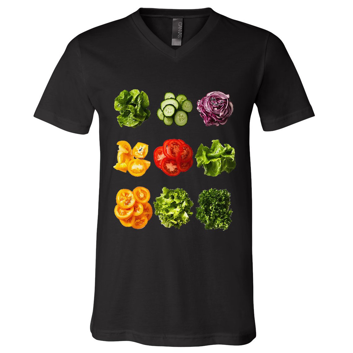 Saladkit Vegetable Motif Garden Saladkit V-Neck T-Shirt