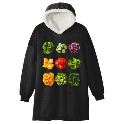 Saladkit Vegetable Motif Garden Saladkit Hooded Wearable Blanket