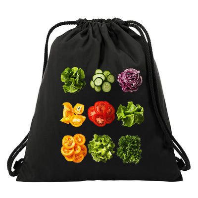 Saladkit Vegetable Motif Garden Saladkit Drawstring Bag