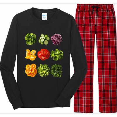 Saladkit Vegetable Motif Garden Saladkit Long Sleeve Pajama Set