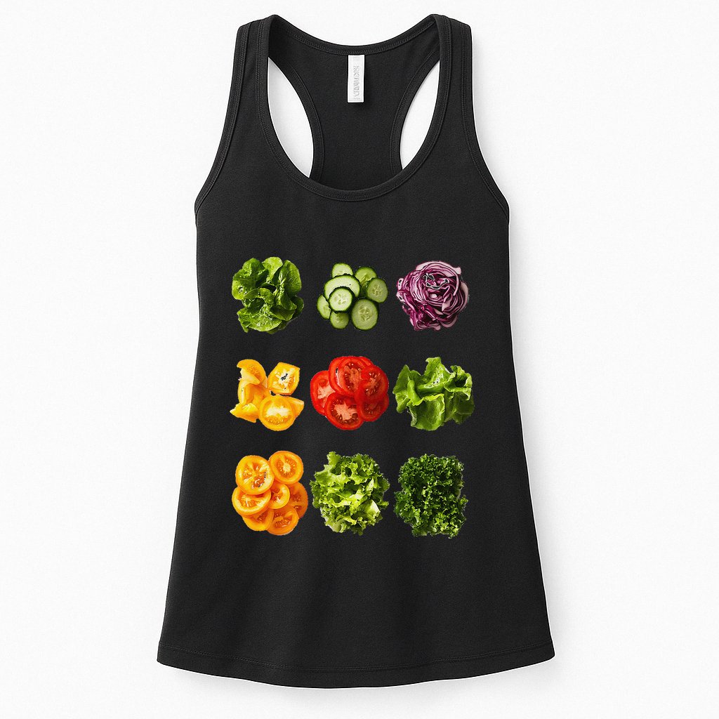 Saladkit Vegetable Motif Garden Saladkit Womens Tank Top