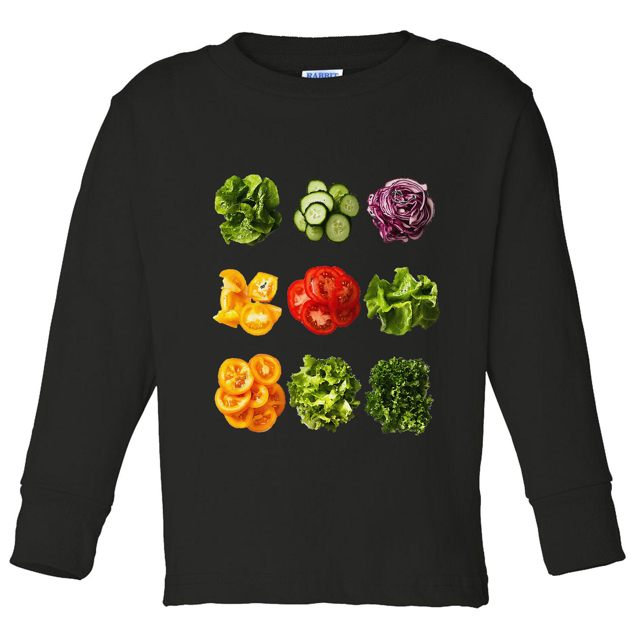 Saladkit Vegetable Motif Garden Saladkit Toddler Long Sleeve Shirt