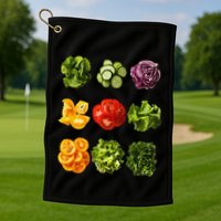 Saladkit Vegetable Motif Garden Saladkit Golf Towel