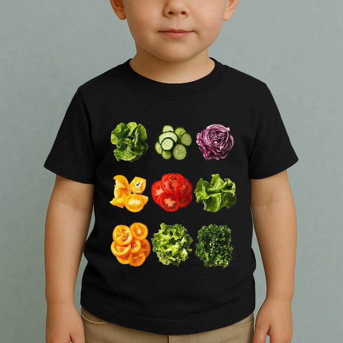 Saladkit Vegetable Motif Garden Saladkit Toddler T-Shirt