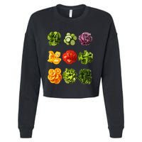 Saladkit Vegetable Motif Garden Saladkit Cropped Pullover Crew