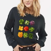 Saladkit Vegetable Motif Garden Saladkit Cropped Pullover Crew