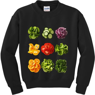 Saladkit Vegetable Motif Garden Saladkit Kids Sweatshirt