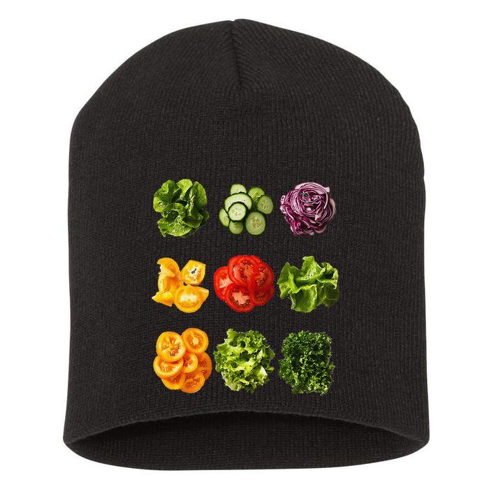 Saladkit Vegetable Motif Garden Saladkit Short Acrylic Beanie