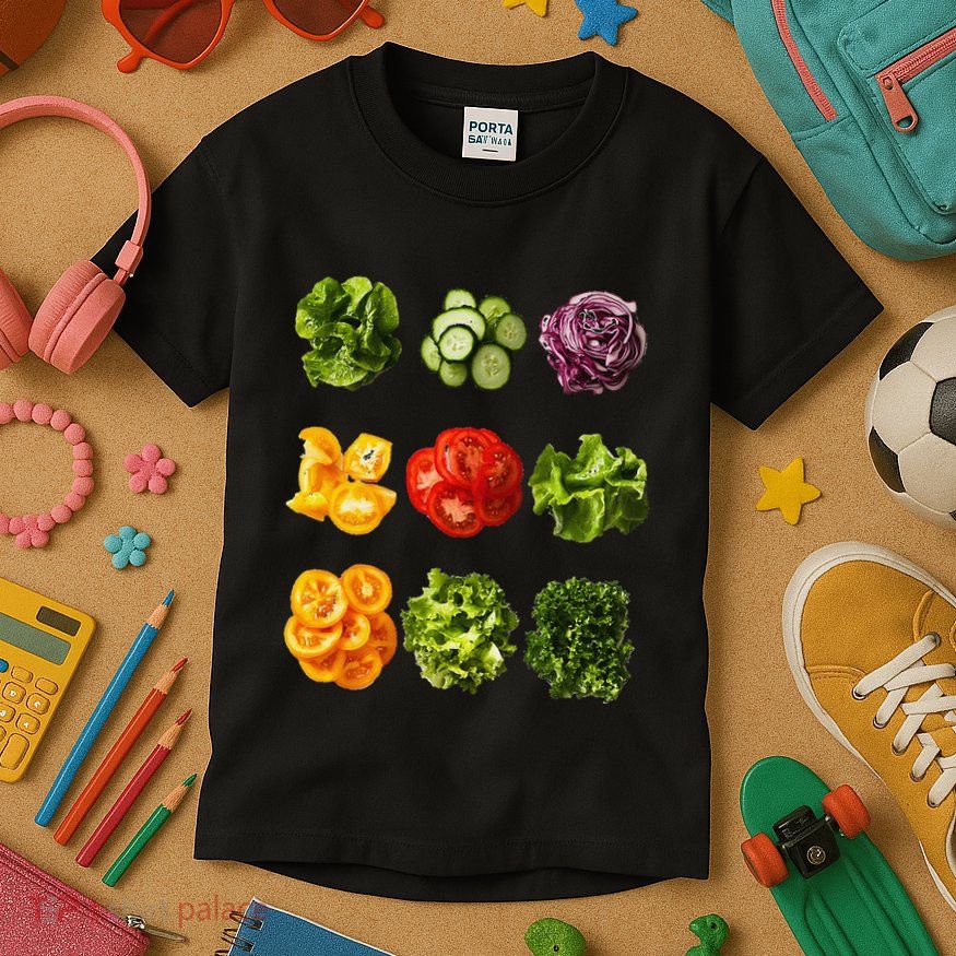 Saladkit Vegetable Motif Garden Saladkit Kids T-Shirt