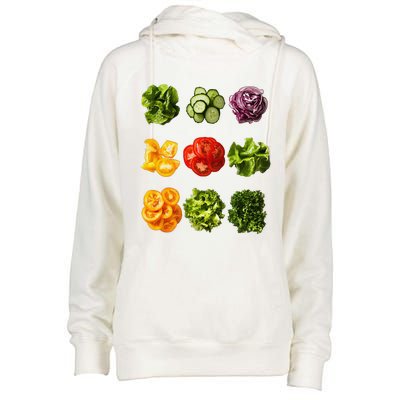 Saladkit Vegetable Motif Garden Saladkit Womens Funnel Neck Pullover Hood