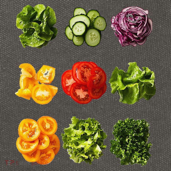 Saladkit Vegetable Motif Garden Saladkit Cotton Canvas Backpack