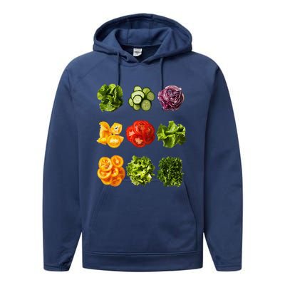 Saladkit Vegetable Motif Garden Saladkit Performance Fleece Hoodie