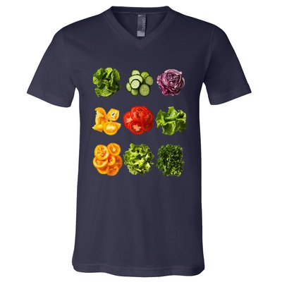 Saladkit Vegetable Motif Garden Saladkit V-Neck T-Shirt