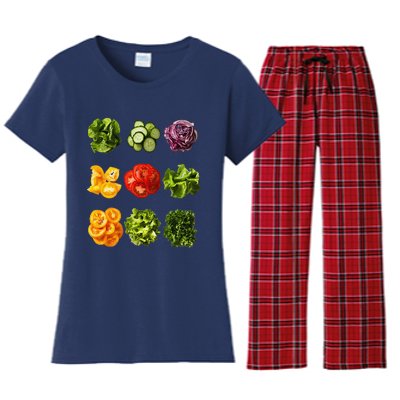 Saladkit Vegetable Motif Garden Saladkit Women's Flannel Pajama Set