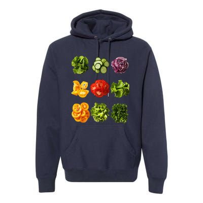 Saladkit Vegetable Motif Garden Saladkit Premium Hoodie