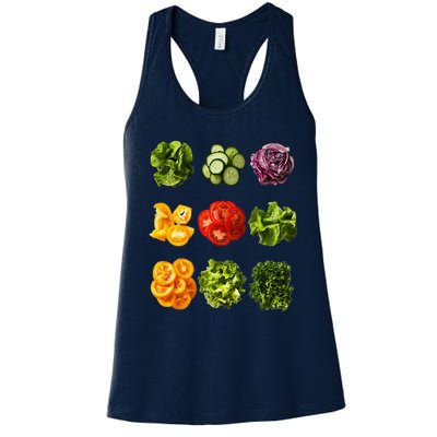 Saladkit Vegetable Motif Garden Saladkit Women's Racerback Tank