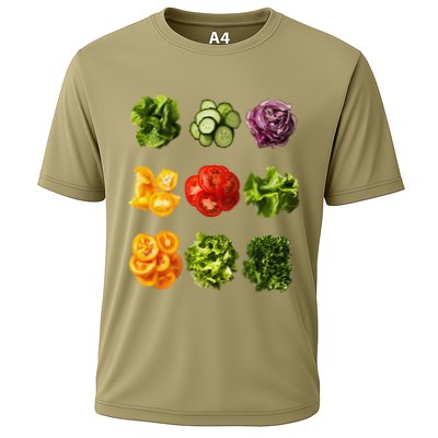 Saladkit Vegetable Motif Garden Saladkit Performance Shirt