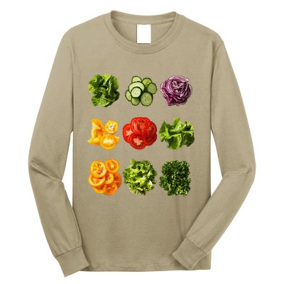 Saladkit Vegetable Motif Garden Saladkit Long Sleeve Shirt