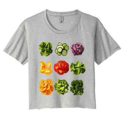 Saladkit Vegetable Motif Garden Saladkit Women's Crop Top Tee