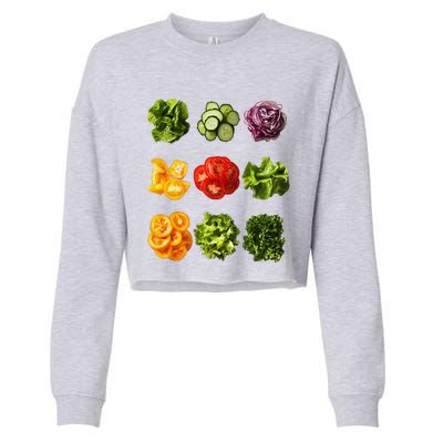 Saladkit Vegetable Motif Garden Saladkit Cropped Pullover Crew