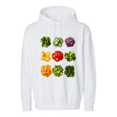 Saladkit Vegetable Motif Garden Saladkit Garment-Dyed Fleece Hoodie