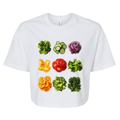 Saladkit Vegetable Motif Garden Saladkit Bella+Canvas Jersey Crop Tee