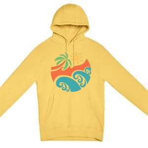 Summer Vacation Ocean Waves Premium Pullover Hoodie