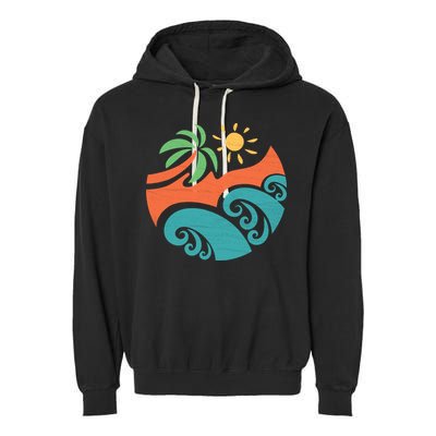 Summer Vacation Ocean Waves Garment-Dyed Fleece Hoodie
