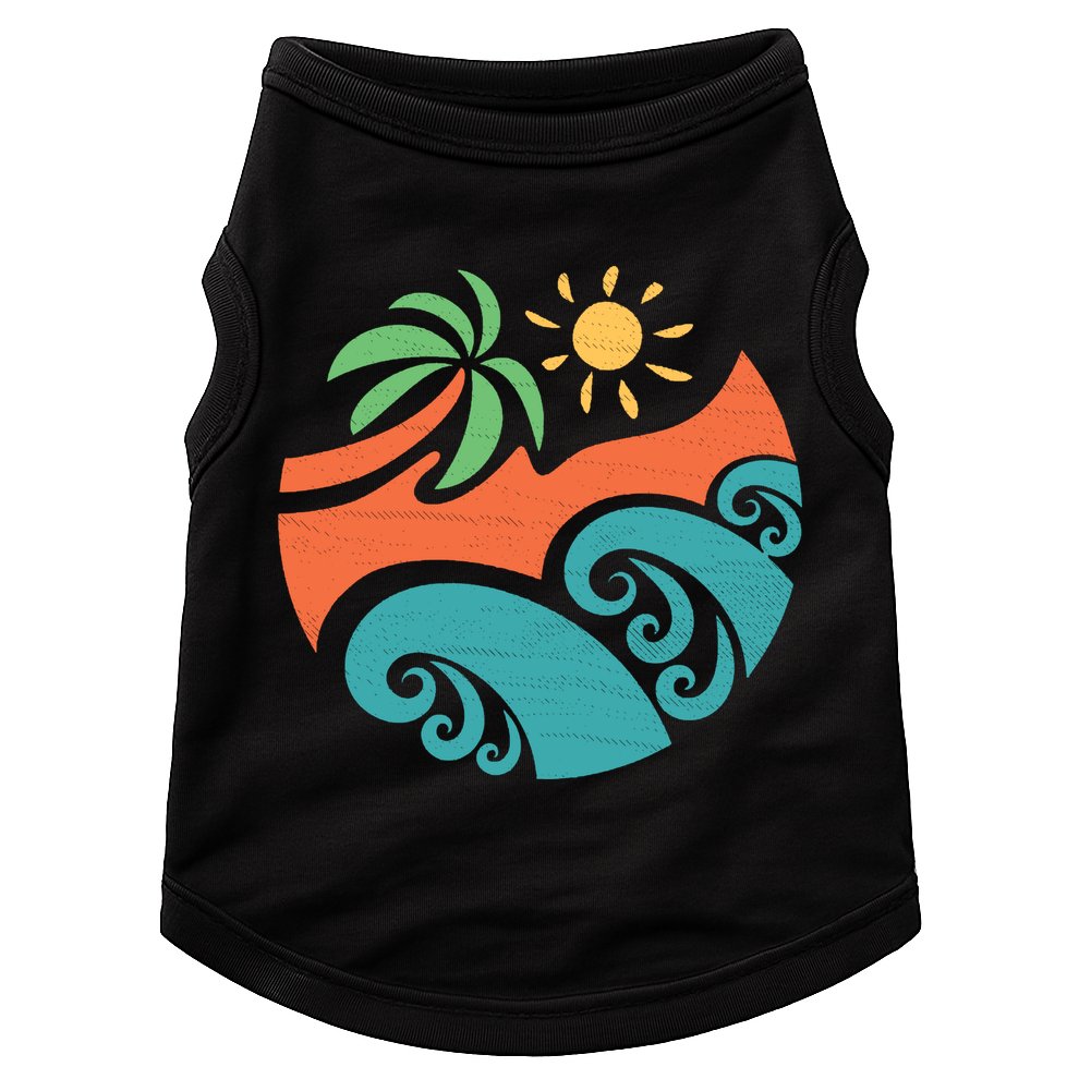 Summer Vacation Ocean Waves Doggie Tank