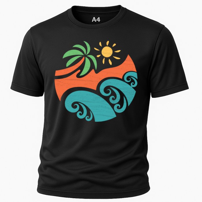 Summer Vacation Ocean Waves Cooling Performance Crew T-Shirt