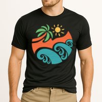 Summer Vacation Ocean Waves Cooling Performance Crew T-Shirt