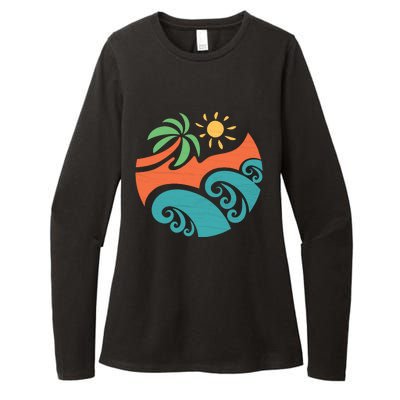 Summer Vacation Ocean Waves Womens CVC Long Sleeve Shirt