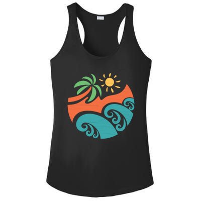 Summer Vacation Ocean Waves Ladies PosiCharge Competitor Racerback Tank