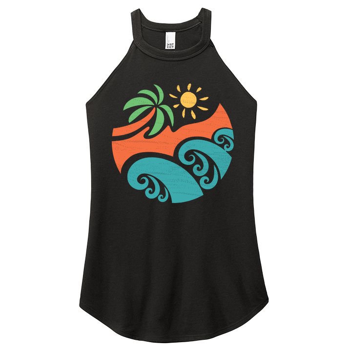 Summer Vacation Ocean Waves Women's Perfect Tri Rocker Tank