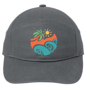 Summer Vacation Ocean Waves 7-Panel Snapback Hat