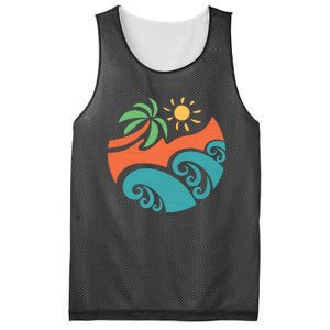 Summer Vacation Ocean Waves Mesh Reversible Basketball Jersey Tank