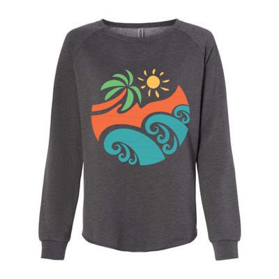 Summer Vacation Ocean Waves Womens California Wash Sweatshirt