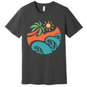 Summer Vacation Ocean Waves Premium T-Shirt