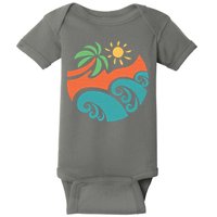 Summer Vacation Ocean Waves Baby Bodysuit