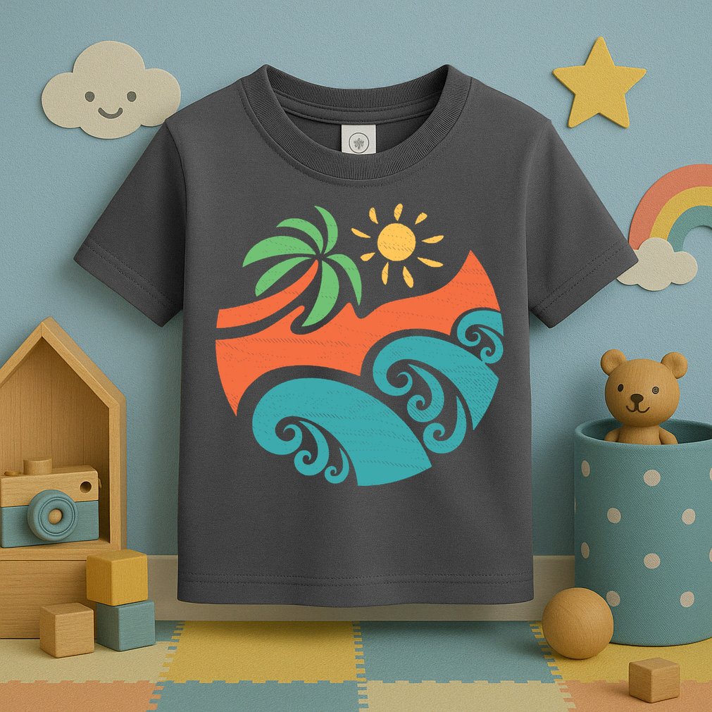 Summer Vacation Ocean Waves Toddler T-Shirt