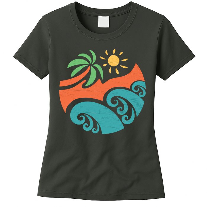 Summer Vacation Ocean Waves Womens T-Shirt
