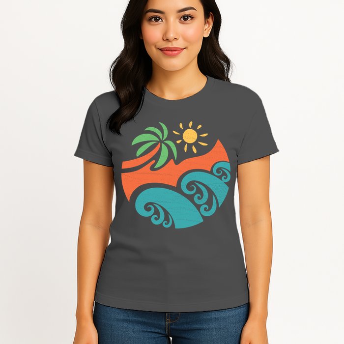 Summer Vacation Ocean Waves Womens T-Shirt