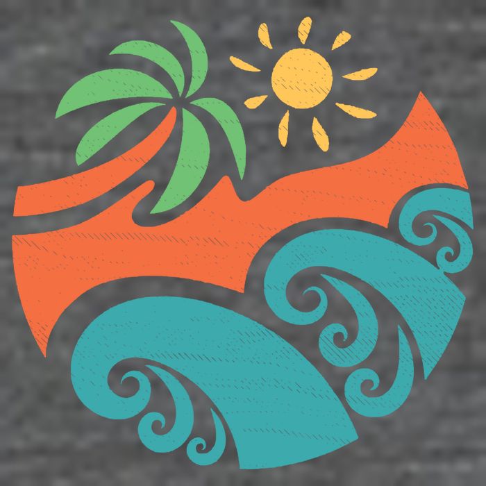 Summer Vacation Ocean Waves Womens T-Shirt