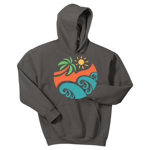 Summer Vacation Ocean Waves Kids Hoodie