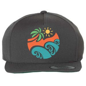 Summer Vacation Ocean Waves Wool Snapback Cap